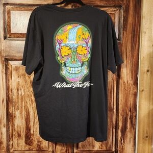 WHAT THE FIN perfomance Fabric Black Graphic T-Shirt XL